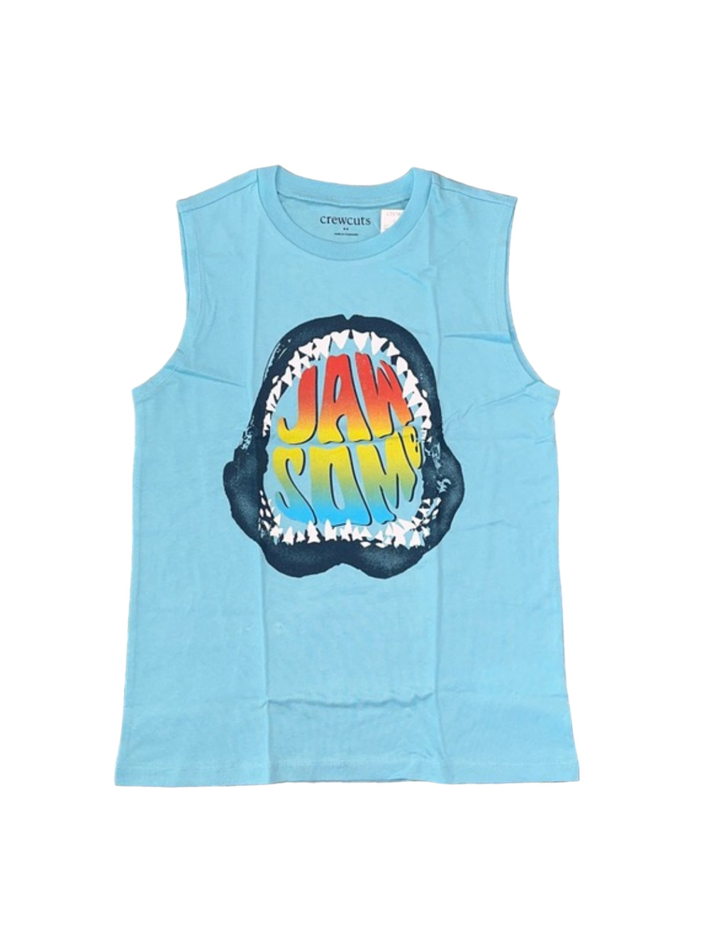NWT J. Crew Boys' Pastel Blue W/"Jawsome" Shark Graphic Tank